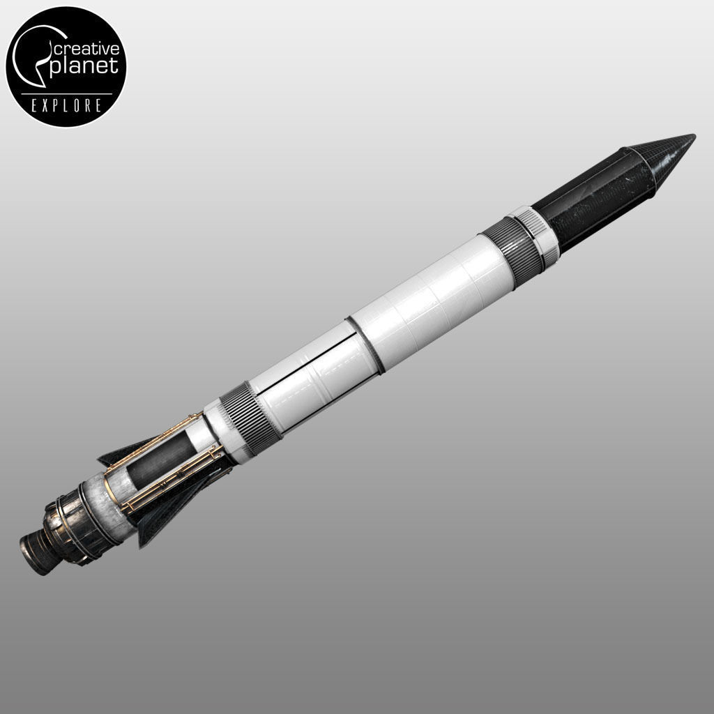 Space sci-fi rocket ship small 3D model_11