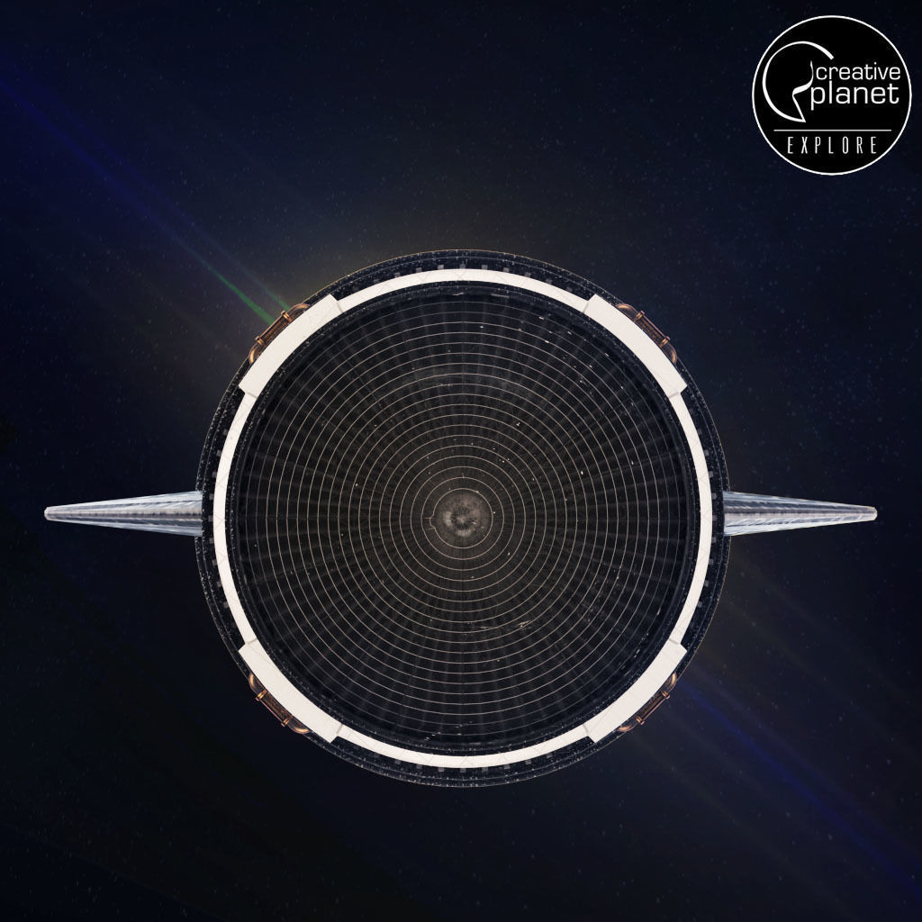 Space sci-fi rocket ship small 3D model_14