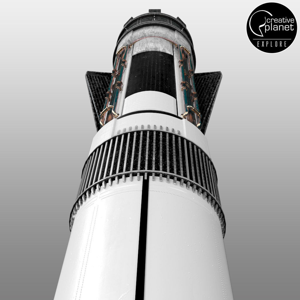 Space sci-fi rocket ship small 3D model_9