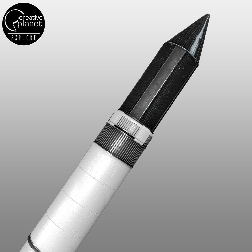 Space sci-fi rocket ship small 3D model_5