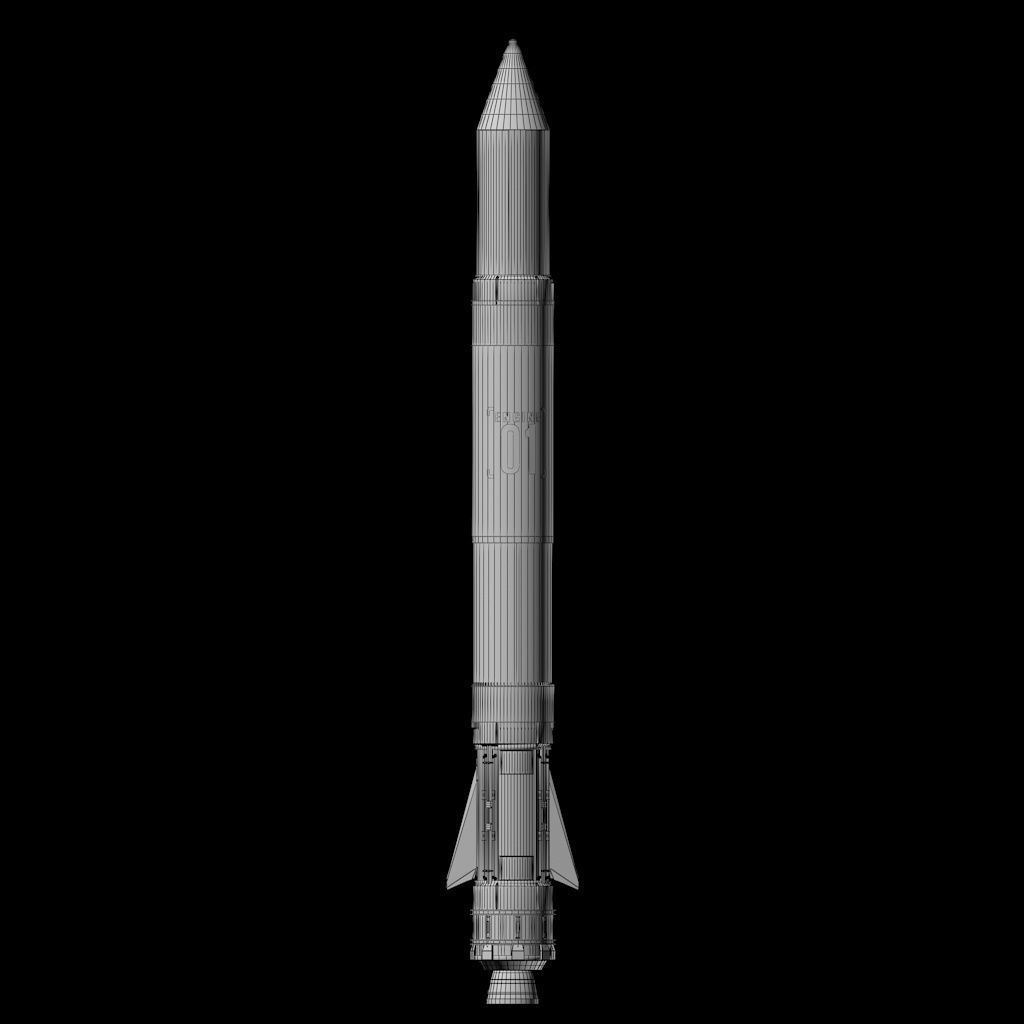Space sci-fi rocket ship small 3D model_15