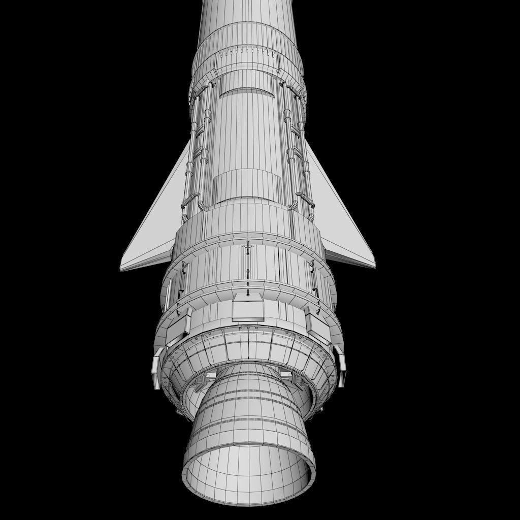 Space sci-fi rocket ship small 3D model_20