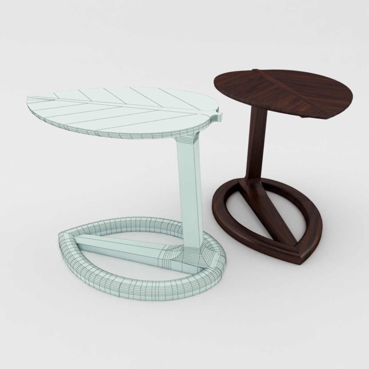 Coffee Table Leaves Low-poly 3D model_1