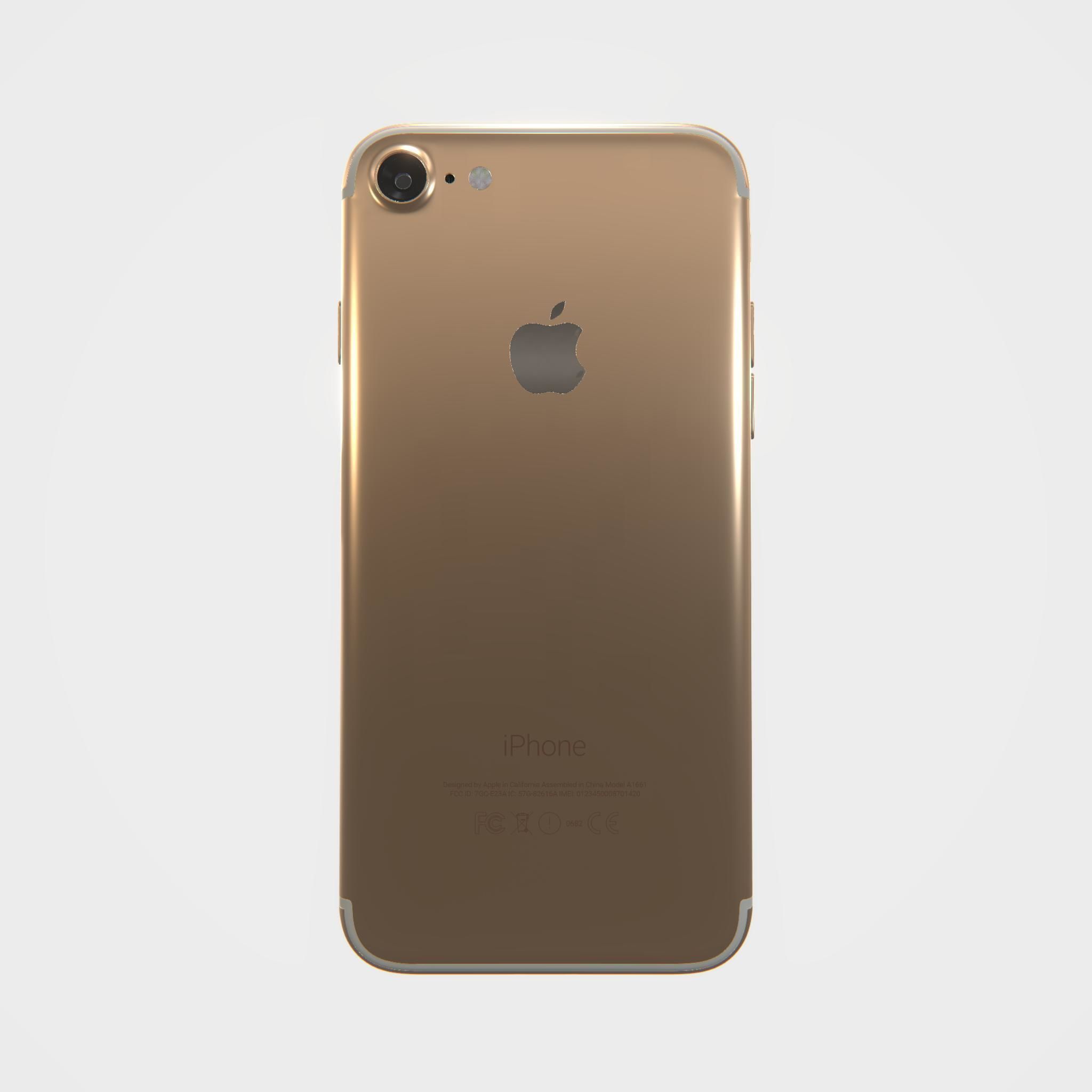 Highly detailed Iphone7 Gold PBR 3D model_2