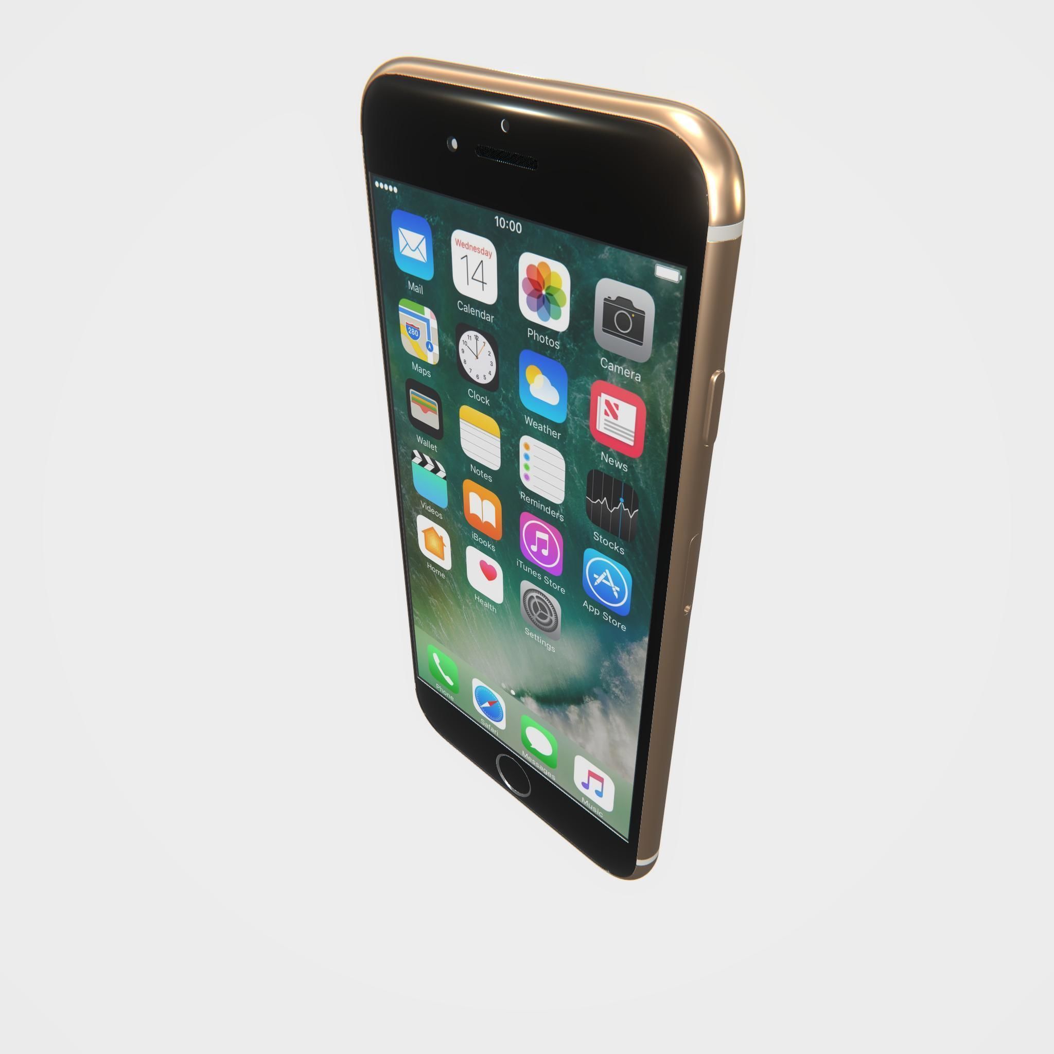 Highly detailed Iphone7 Gold PBR 3D model_3