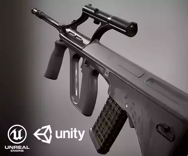 Steyr Aug PBR Low-poly 3D model