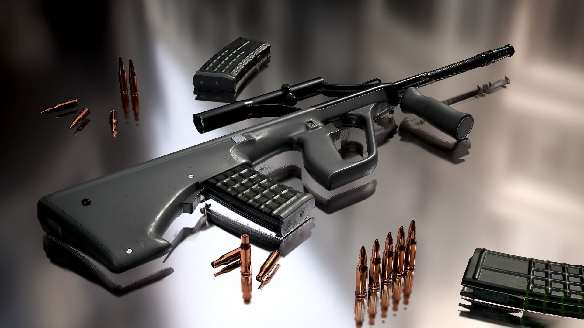 Steyr Aug PBR Low-poly 3D model_5