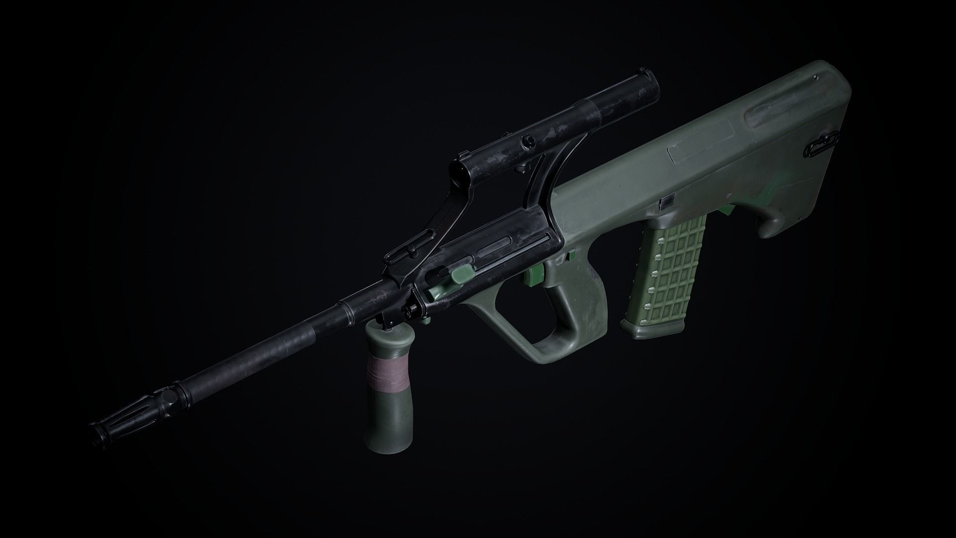 Steyr Aug PBR Low-poly 3D model_6