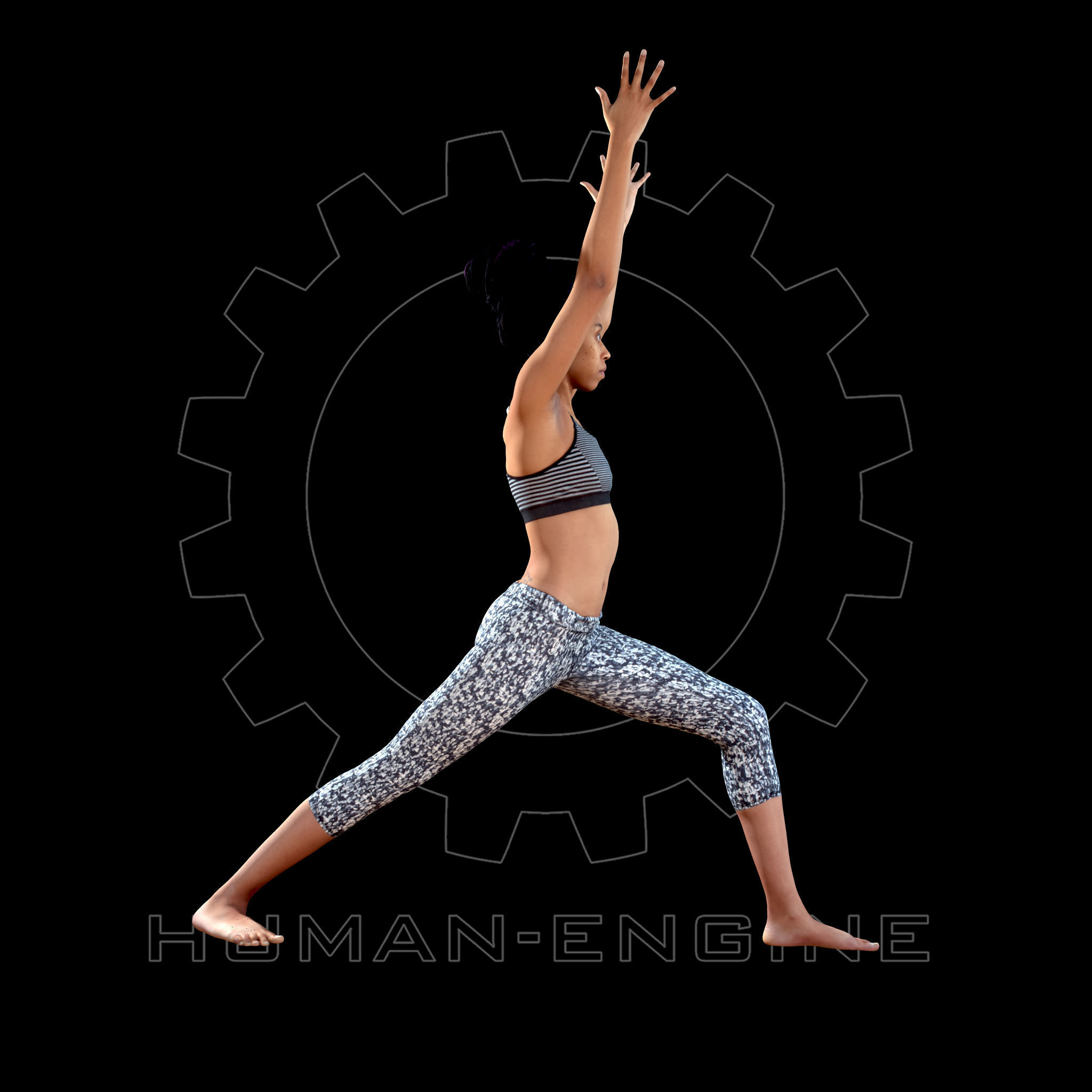 Female Scan - Sabrina Yoga Animation 3D model_6