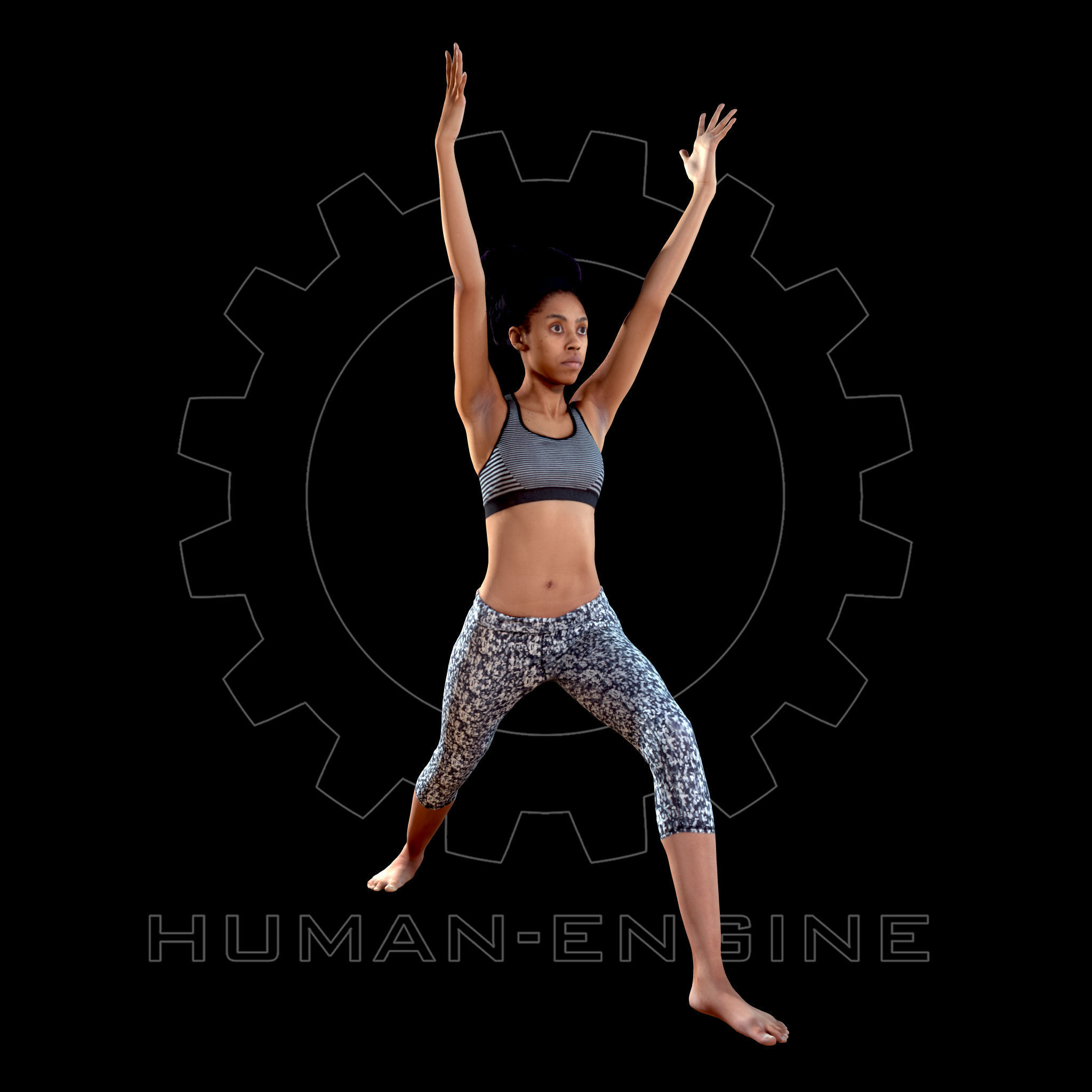 Female Scan - Sabrina Yoga Animation 3D model_5