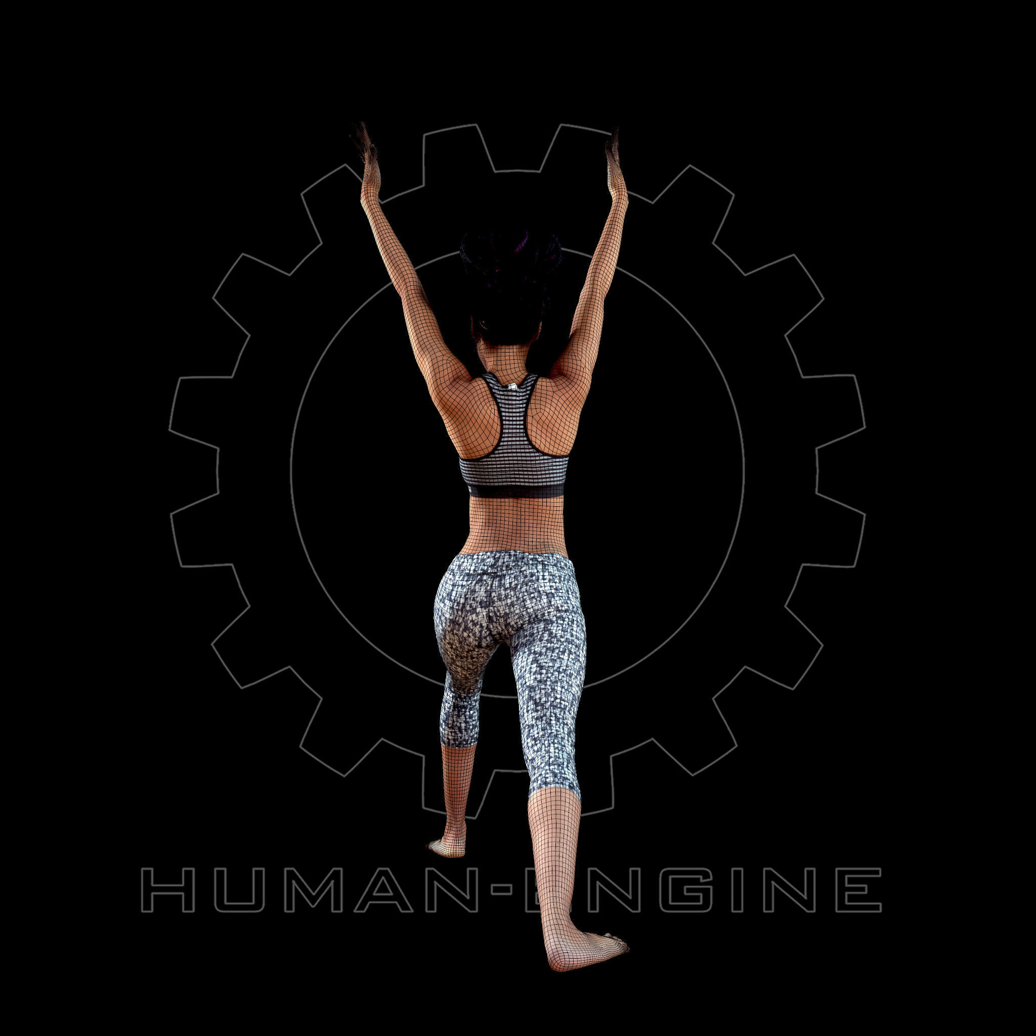 Female Scan - Sabrina Yoga Animation 3D model_4