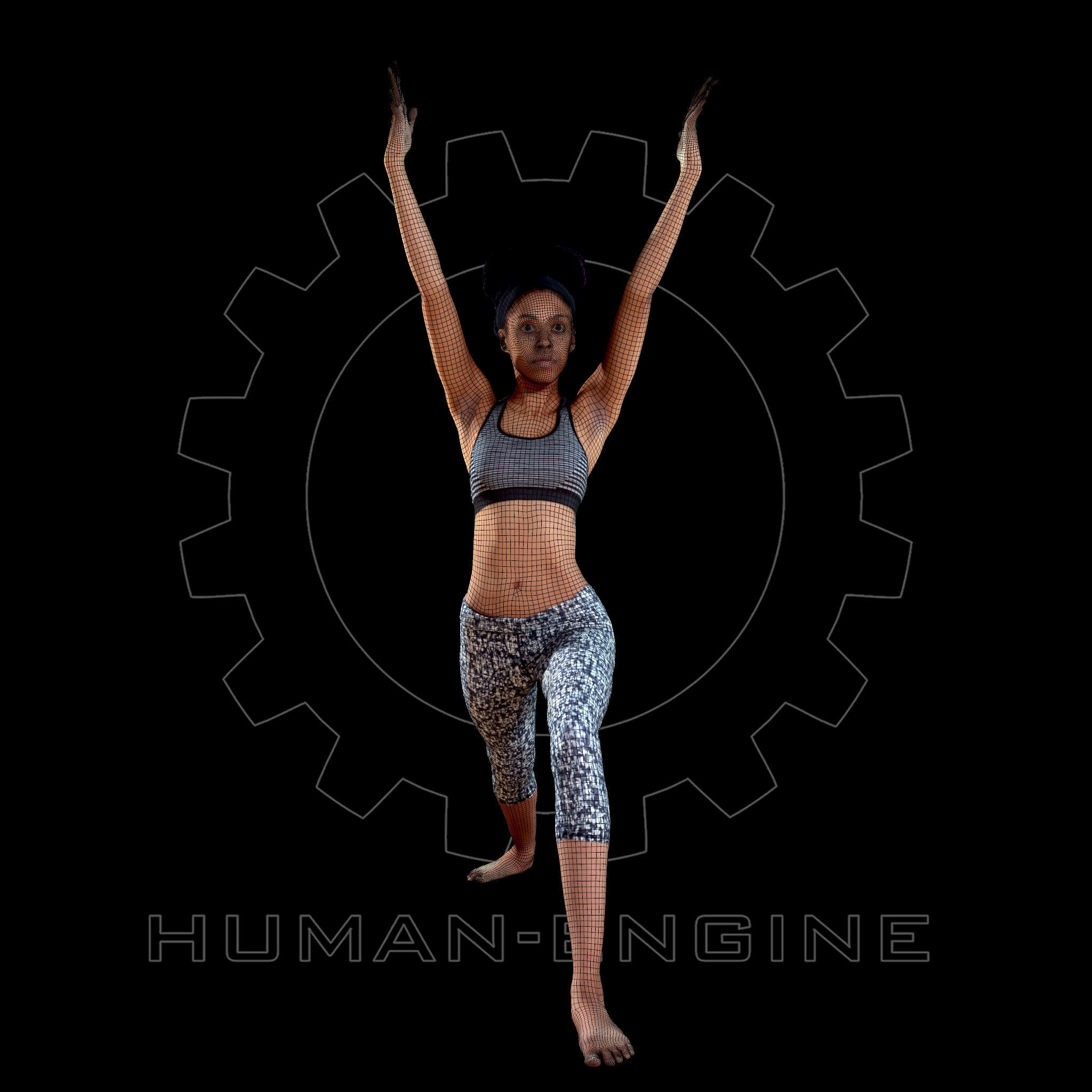 Female Scan - Sabrina Yoga Animation 3D model_2