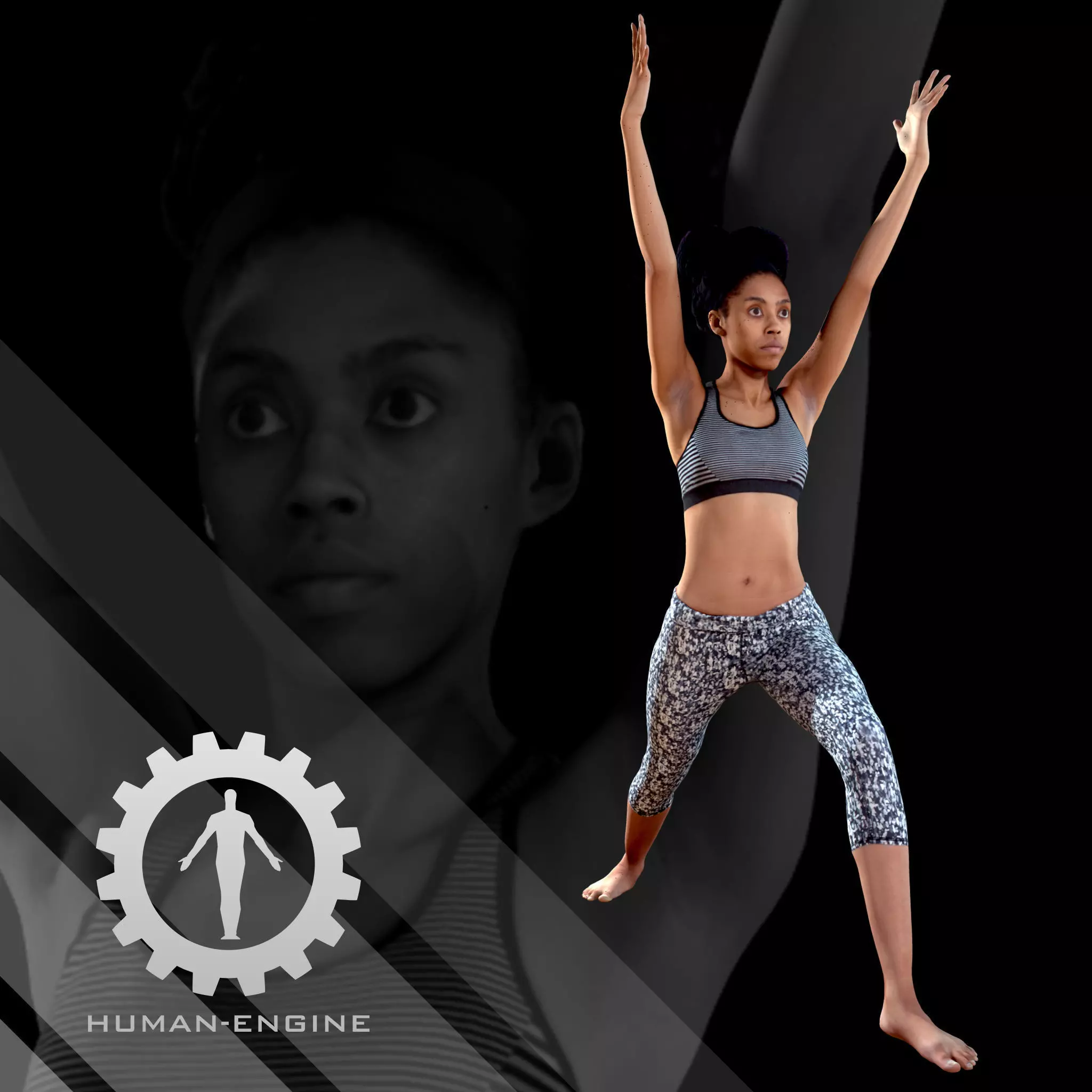 Female Scan - Sabrina Yoga Animation 3D model_0