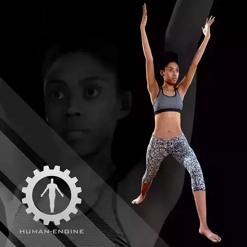 Female Scan - Sabrina Yoga Animation 3D model