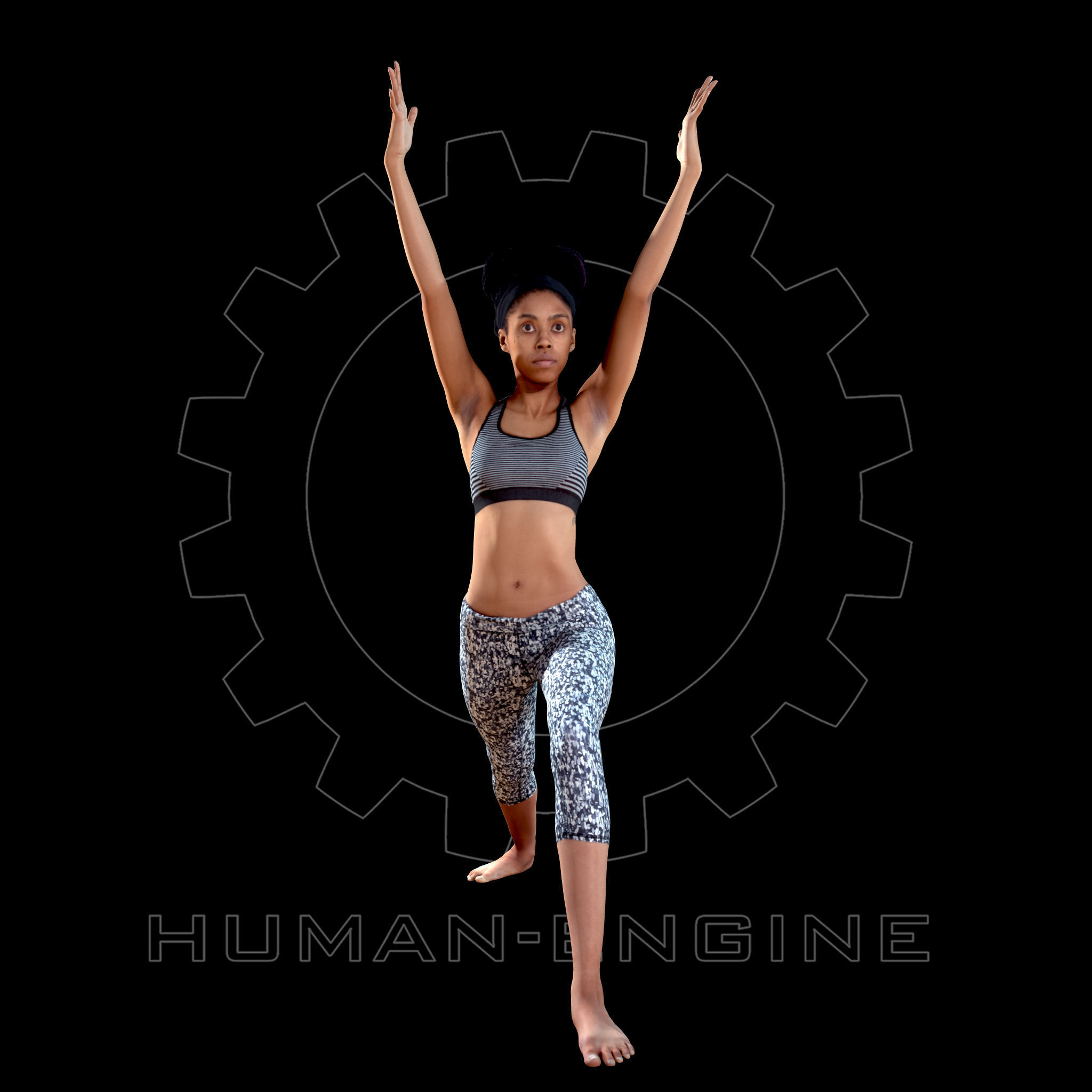 Female Scan - Sabrina Yoga Animation 3D model_1