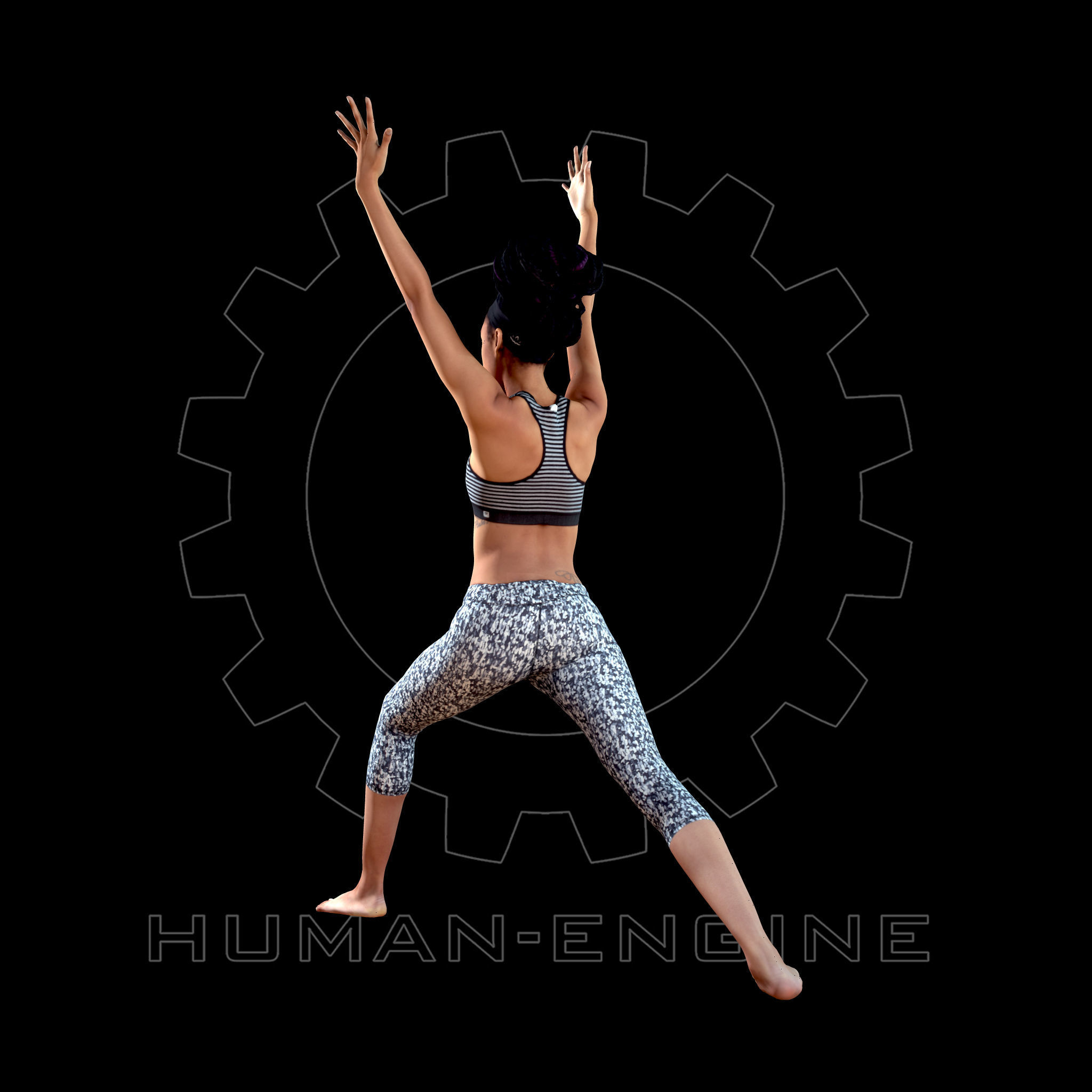 Female Scan - Sabrina Yoga Animation 3D model_7