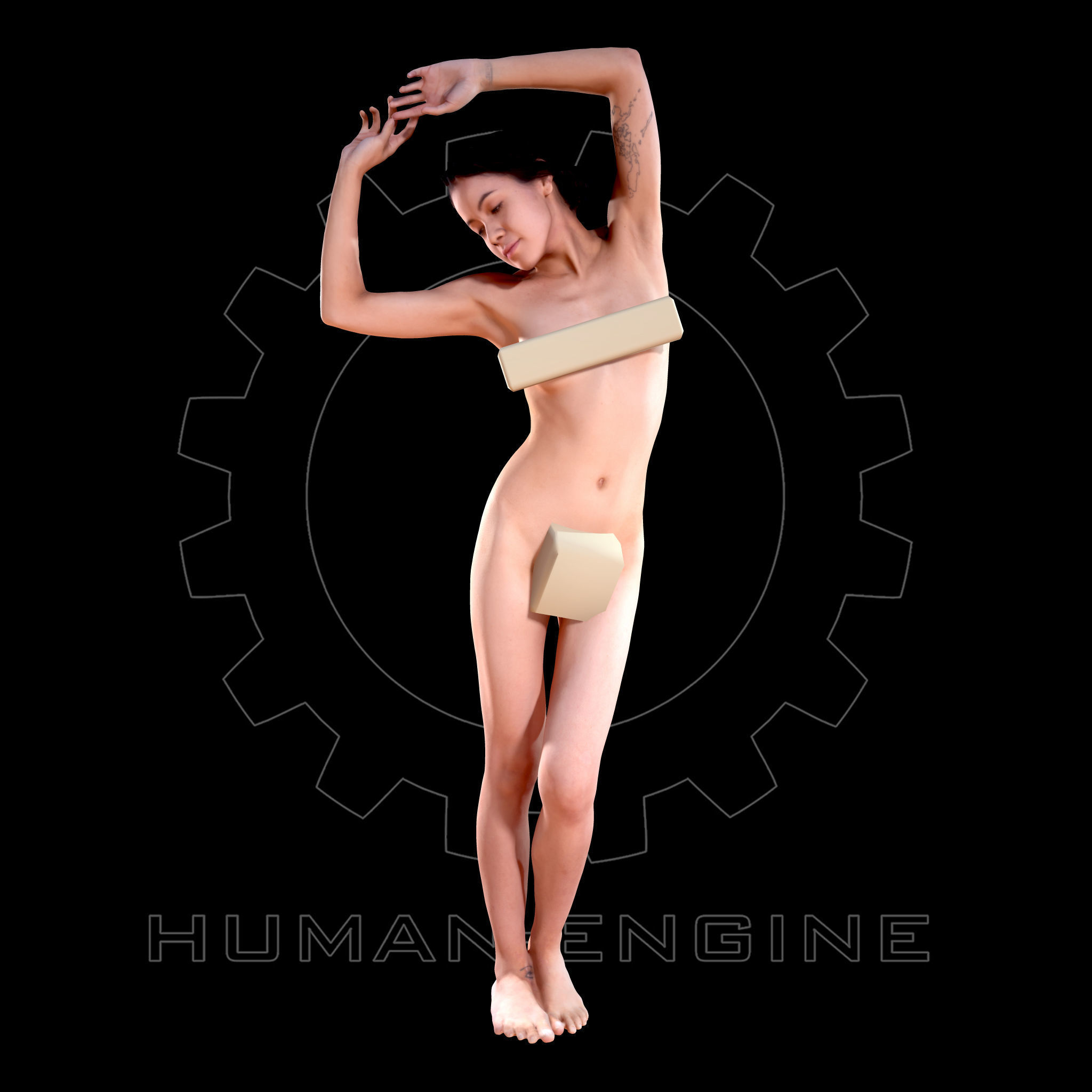 Female Scan - Art Pose AM001 3D model_1