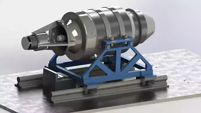 Turbojet engine Test Bed Free 3D model