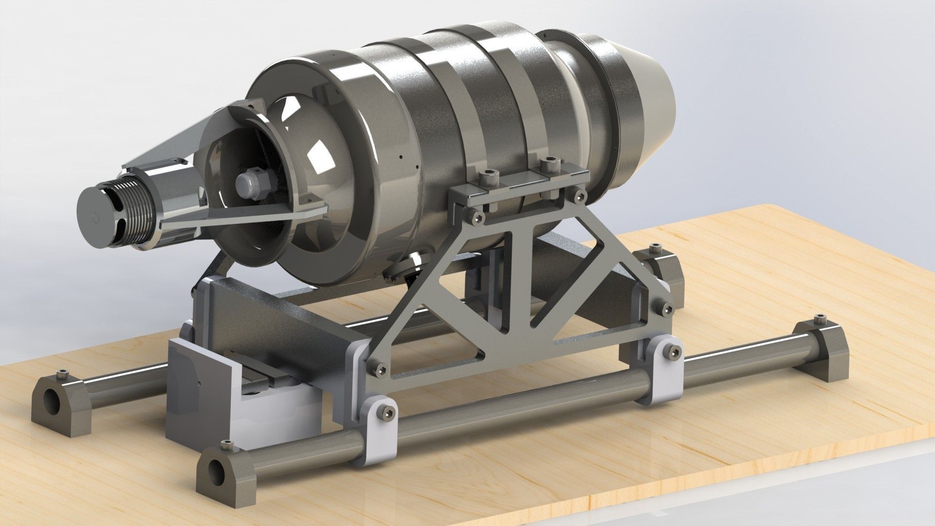 Turbojet engine Test Bed Free 3D model_2