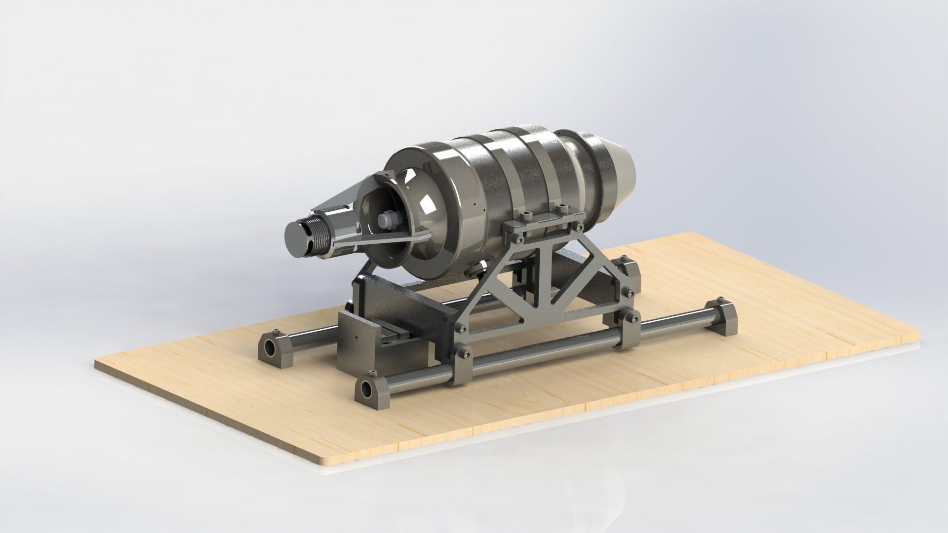 Turbojet engine Test Bed Free 3D model_1