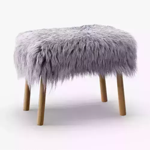 Icelandic sheepskin stool 3D model