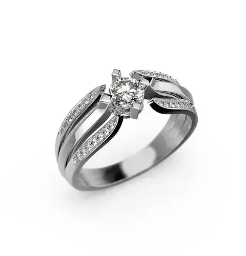 160829 R classic solitaire ring 3D print model