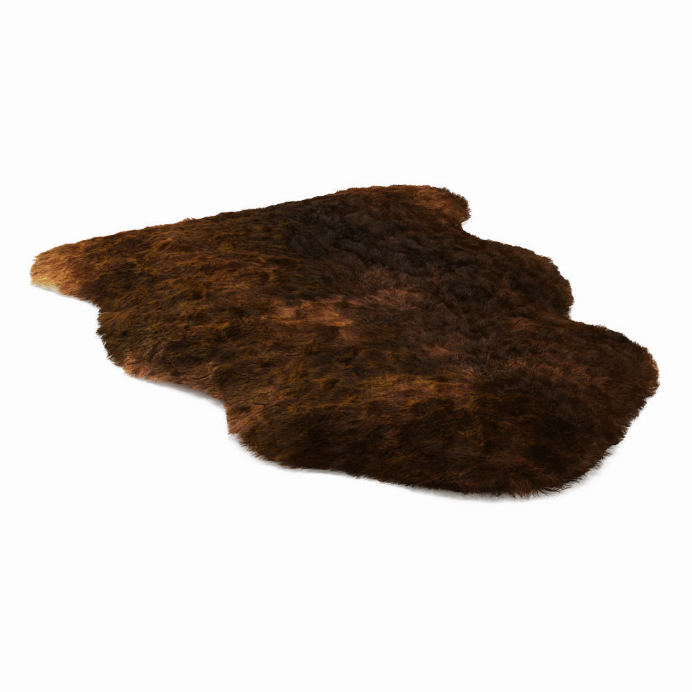 Luxe fudge brown sheepskin rug 3D model_2