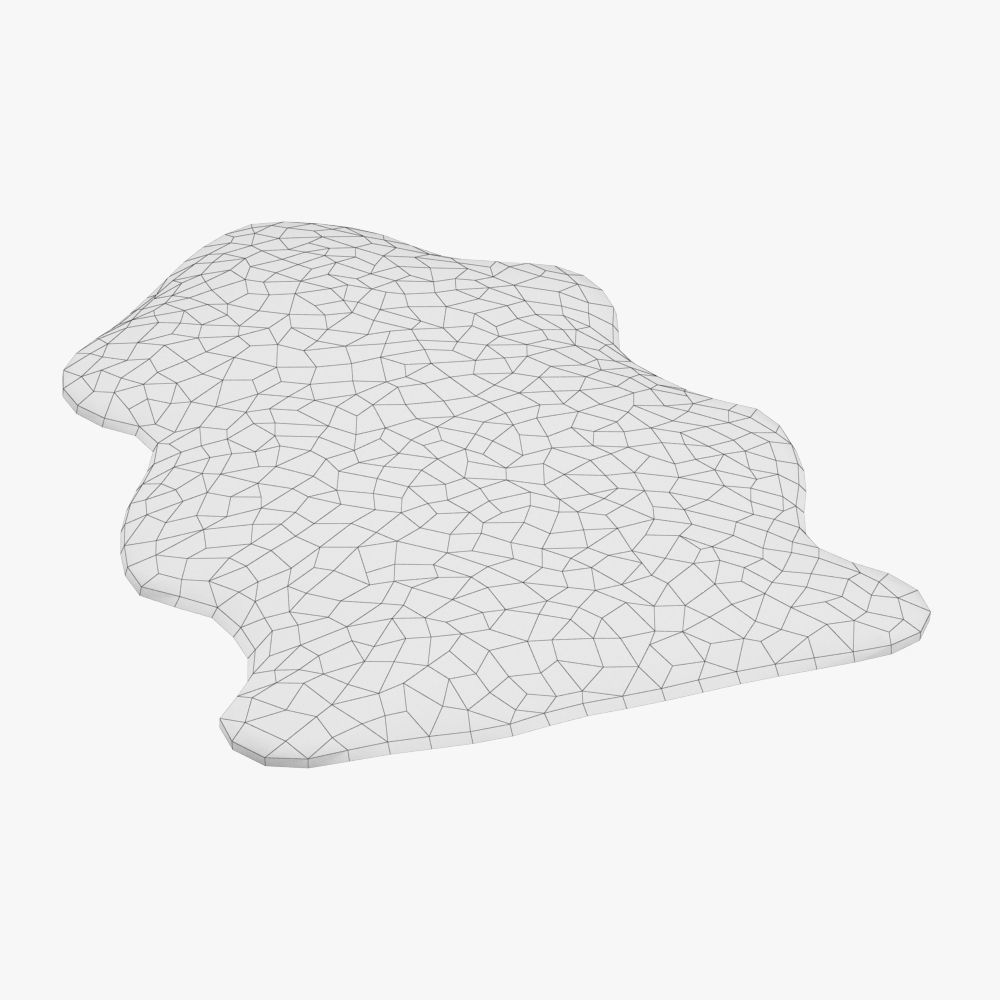 Luxe fudge brown sheepskin rug 3D model_3