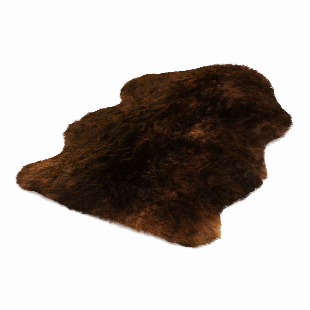 Luxe fudge brown sheepskin rug 3D model_1