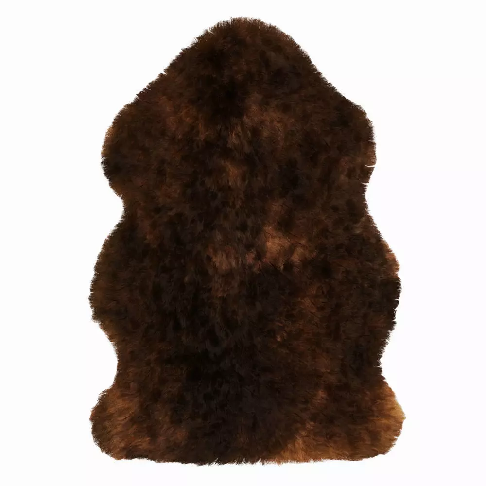 Luxe fudge brown sheepskin rug 3D model_0
