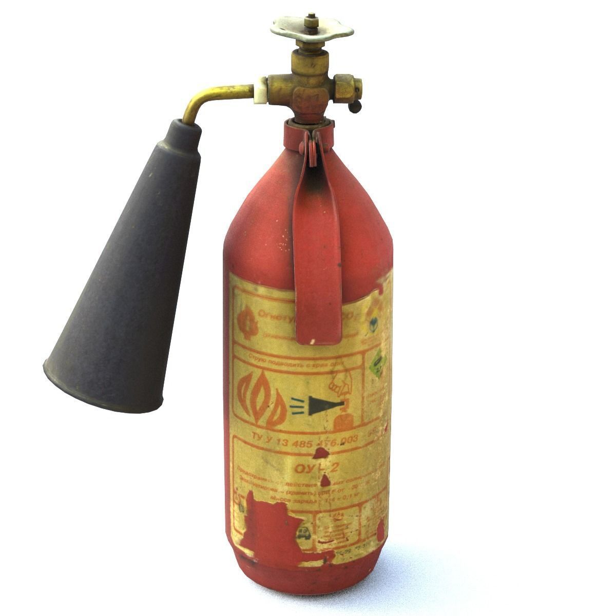 Fire extinguisher2 middle poly 3D model_9
