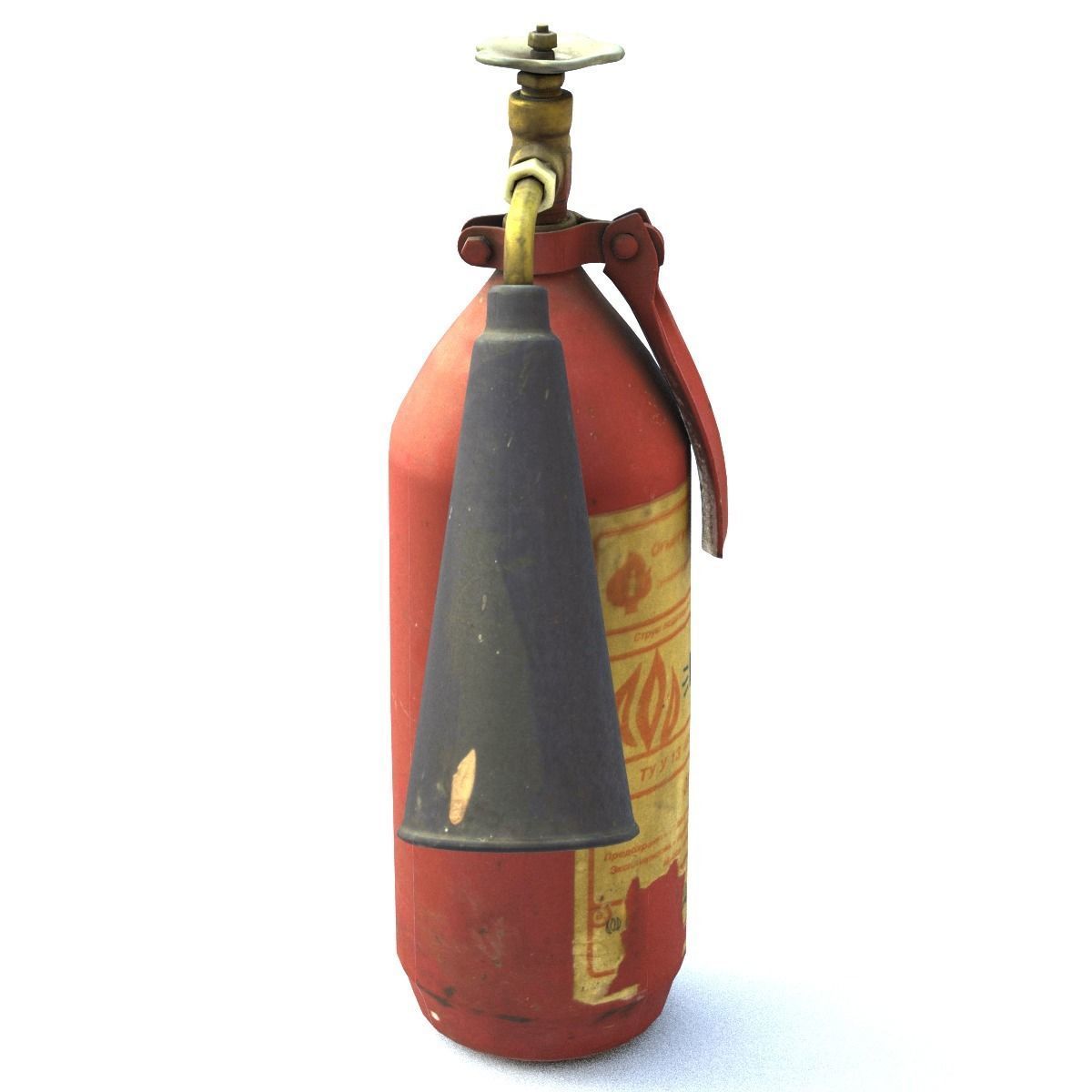 Fire extinguisher2 middle poly 3D model_5
