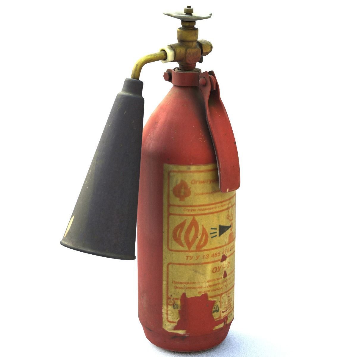Fire extinguisher2 middle poly 3D model_3
