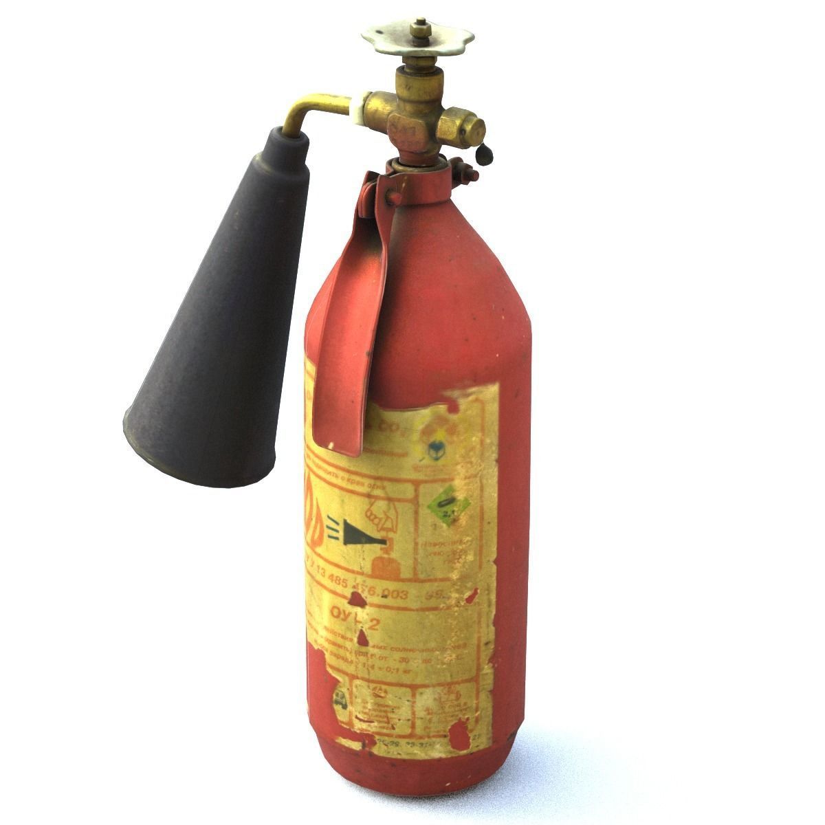 Fire extinguisher2 middle poly 3D model_13