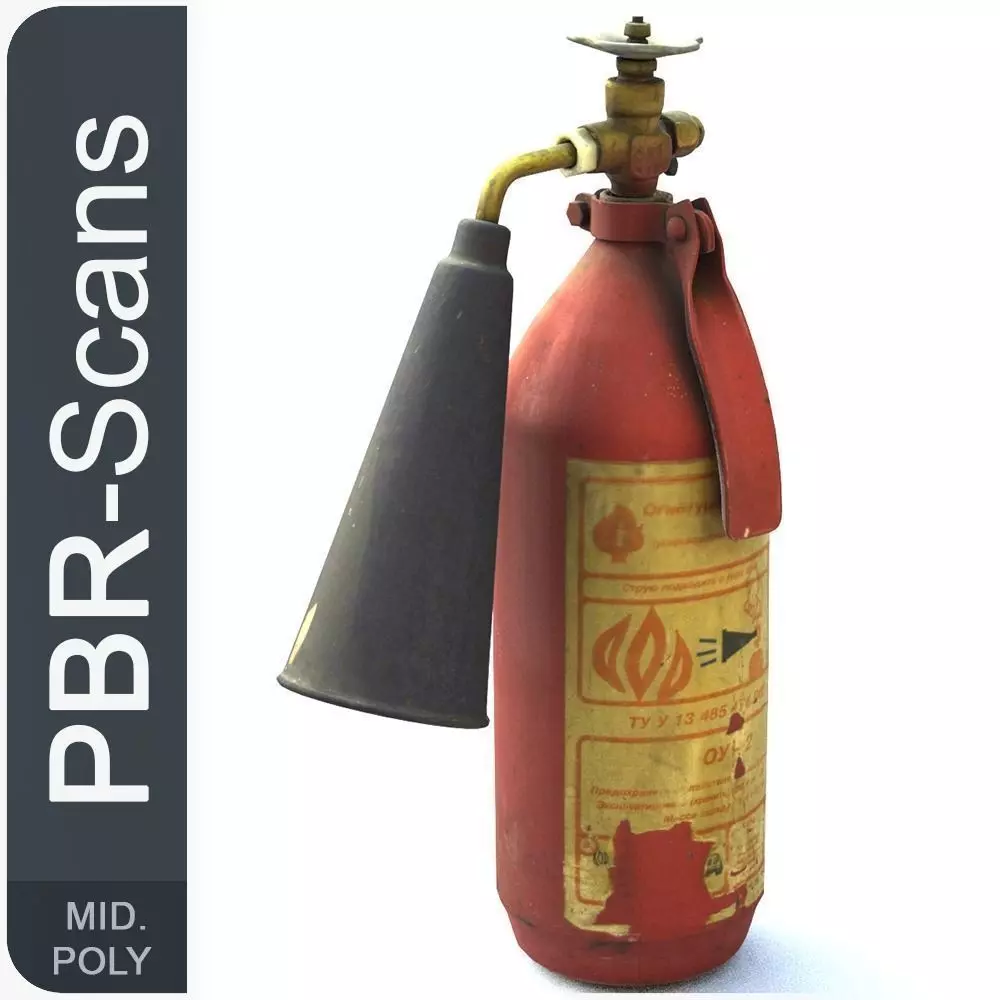 Fire extinguisher2 middle poly 3D model_0
