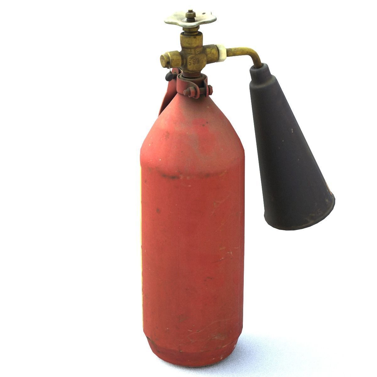 Fire extinguisher2 middle poly 3D model_10