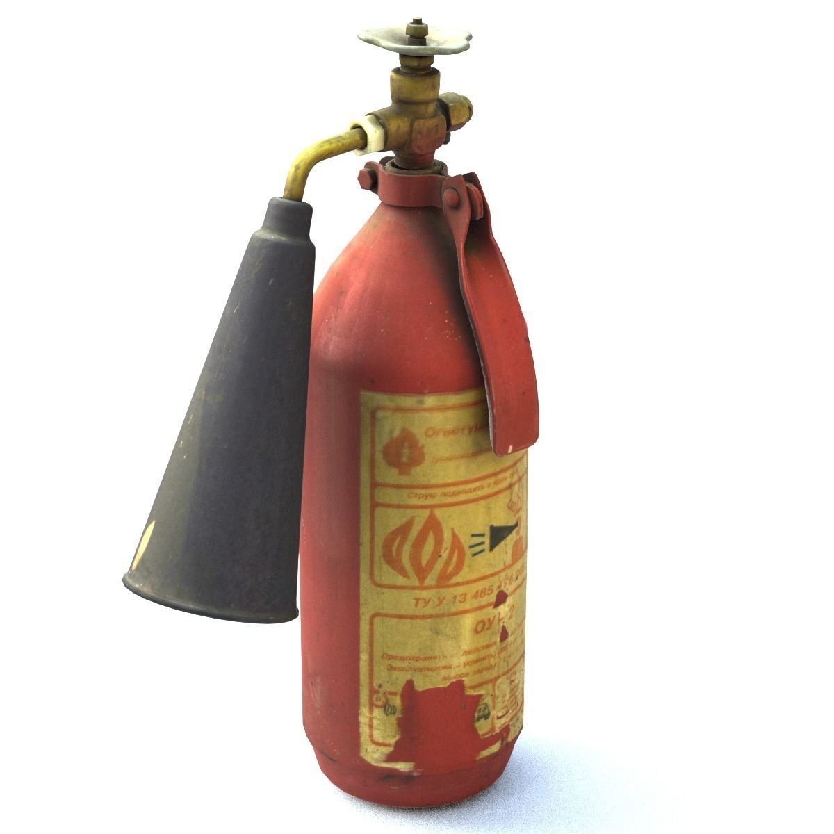 Fire extinguisher2 middle poly 3D model_7