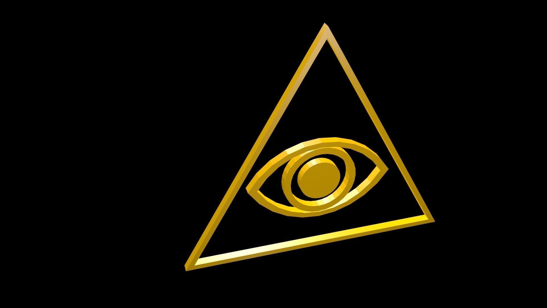 Low poly Eye in Triangle Low-poly 3D model_4