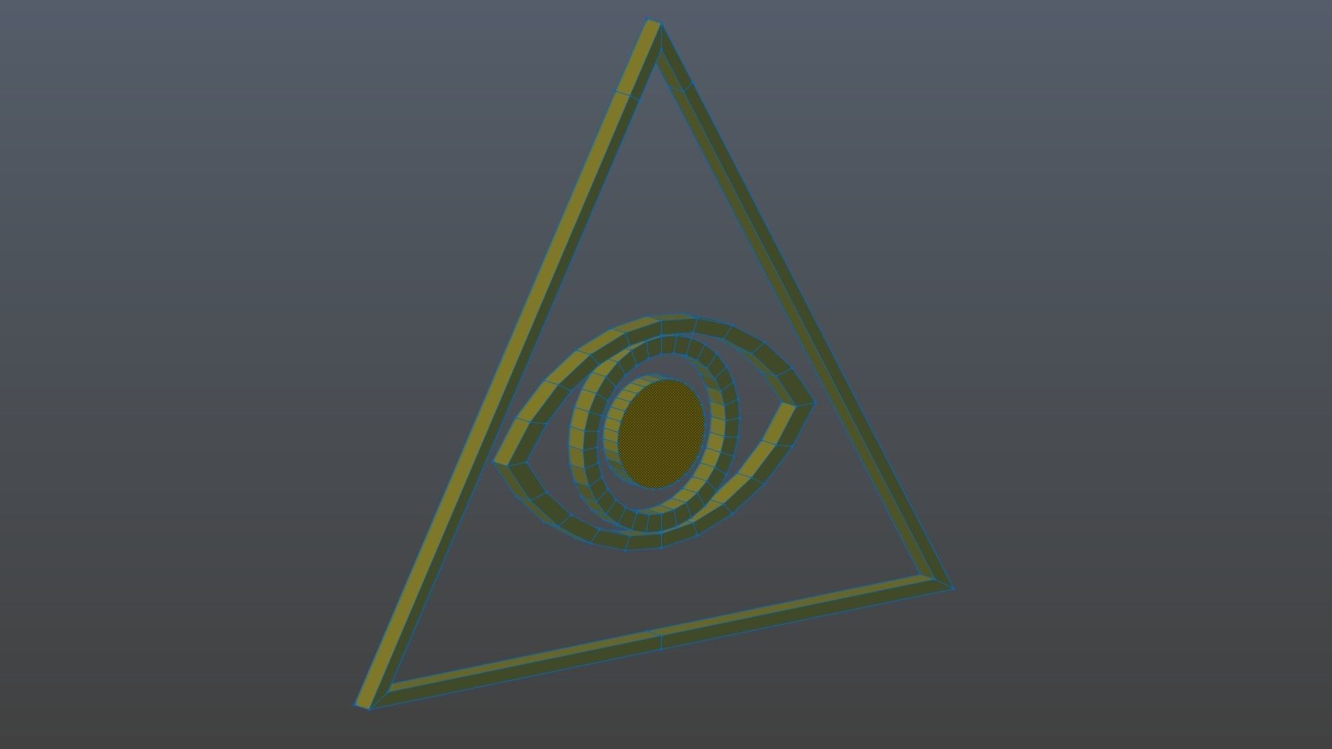 Low poly Eye in Triangle Low-poly 3D model_10