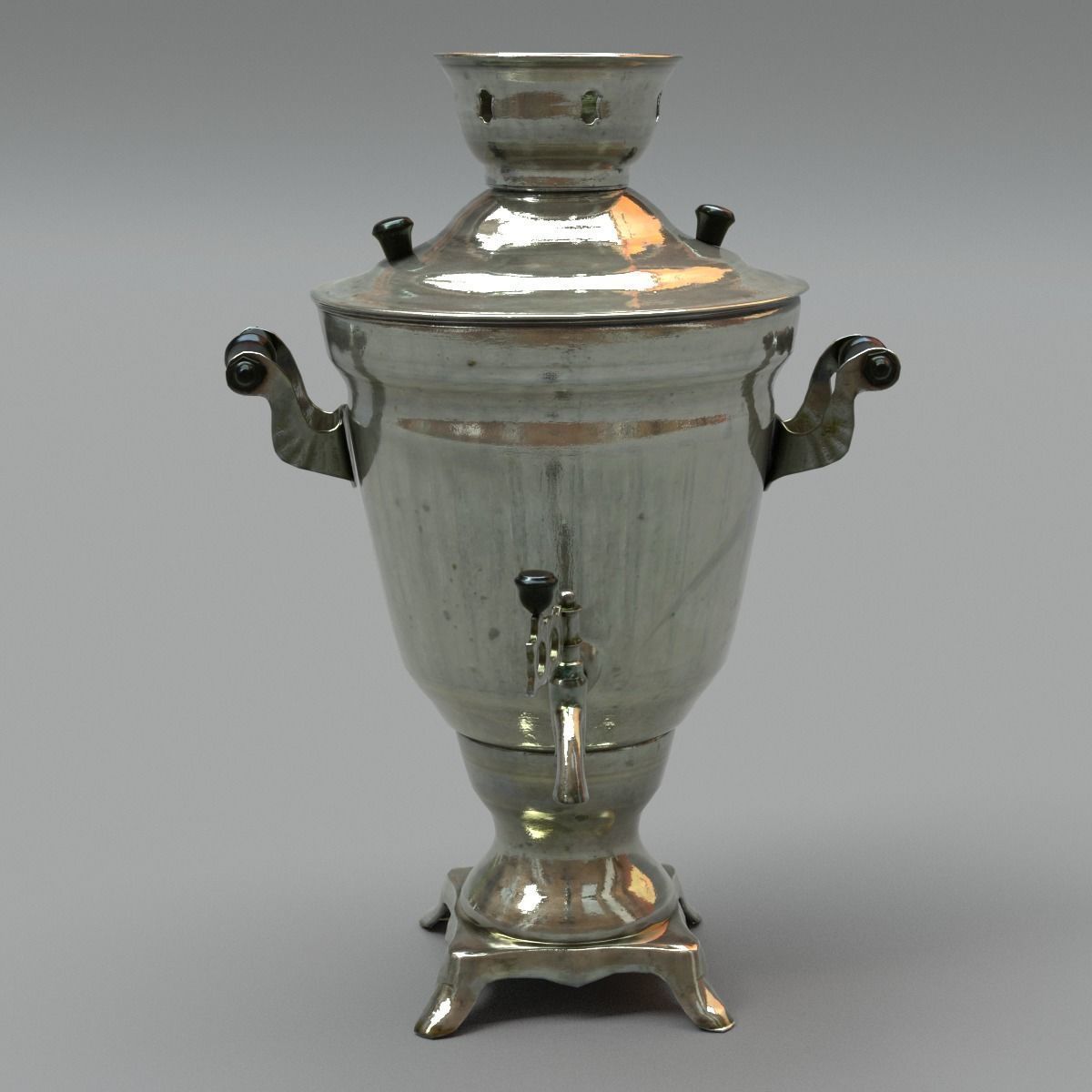 Samovar Middle Poly 3D model_5