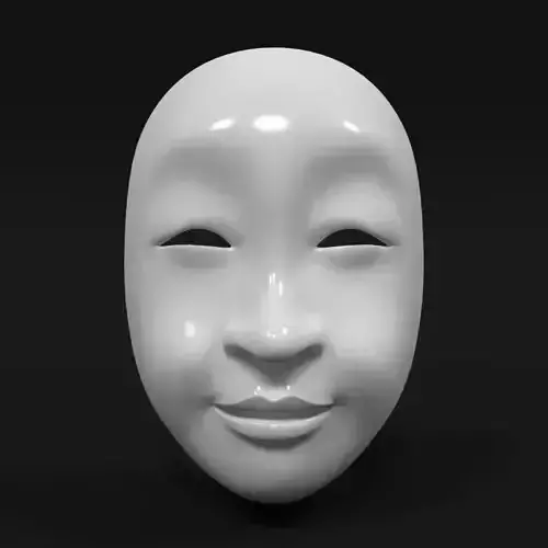 Mask Japanese Woman  V2 Low-poly 3D model