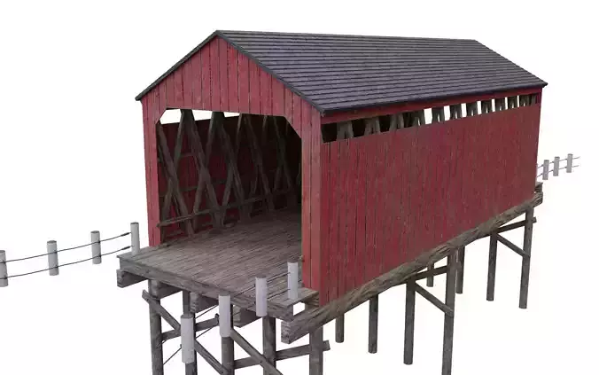 Wood bridge 2 Low-poly 3D model