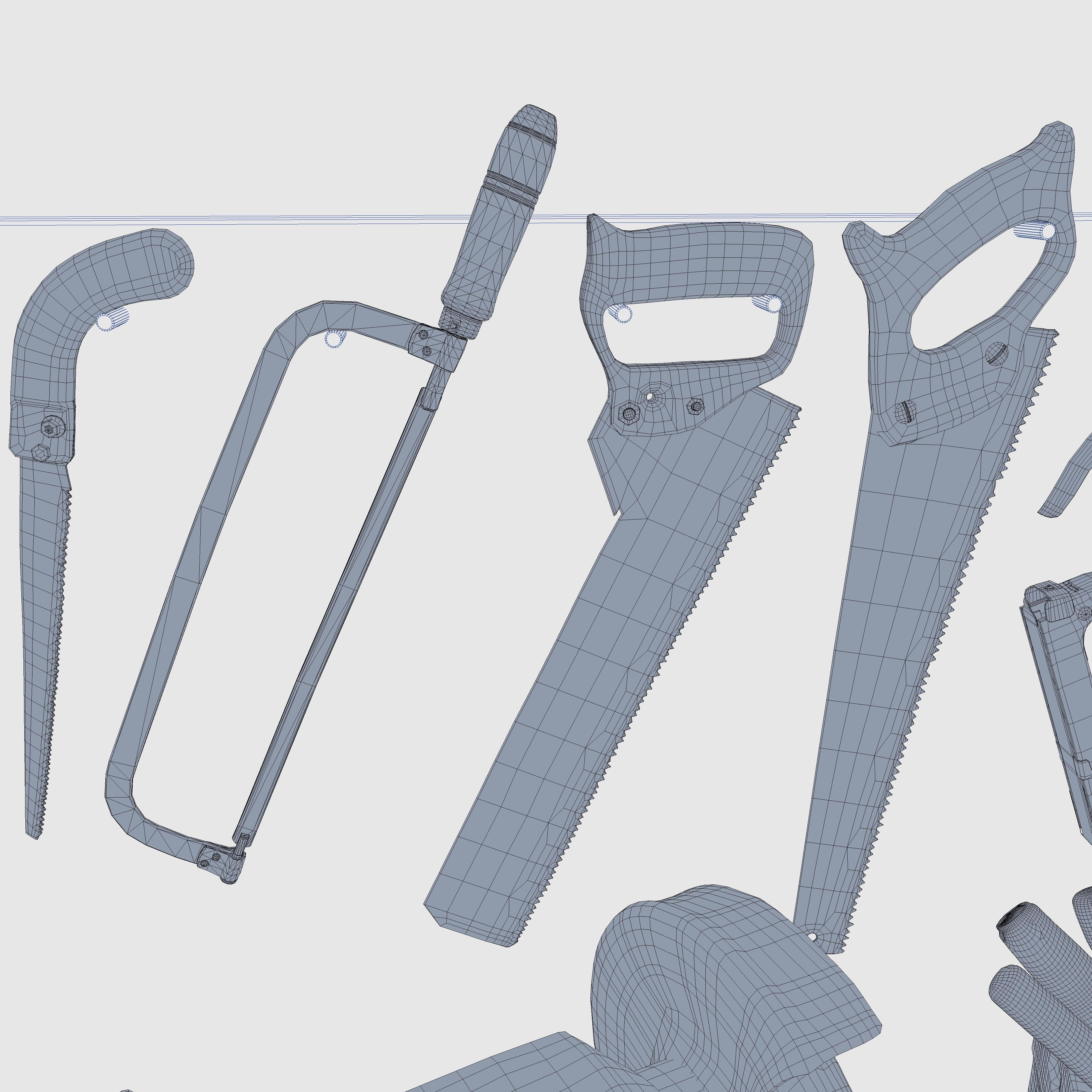 Collection old tools PBR 3D model_14