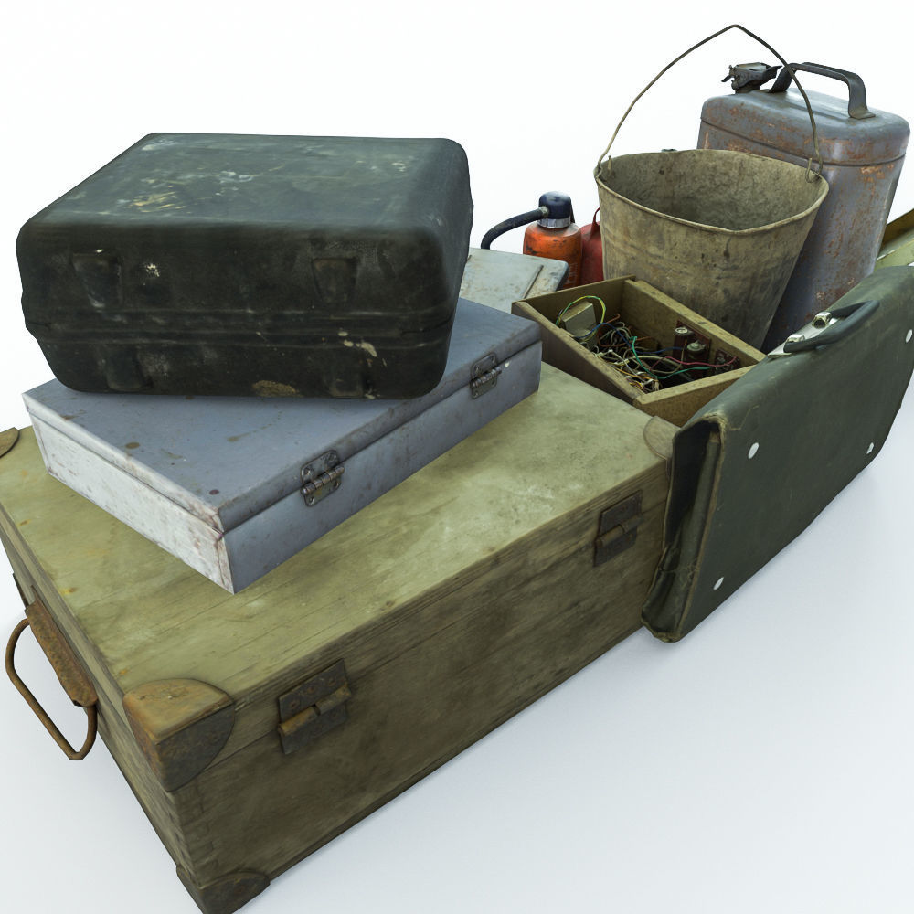 Collection old tools PBR 3D model_11