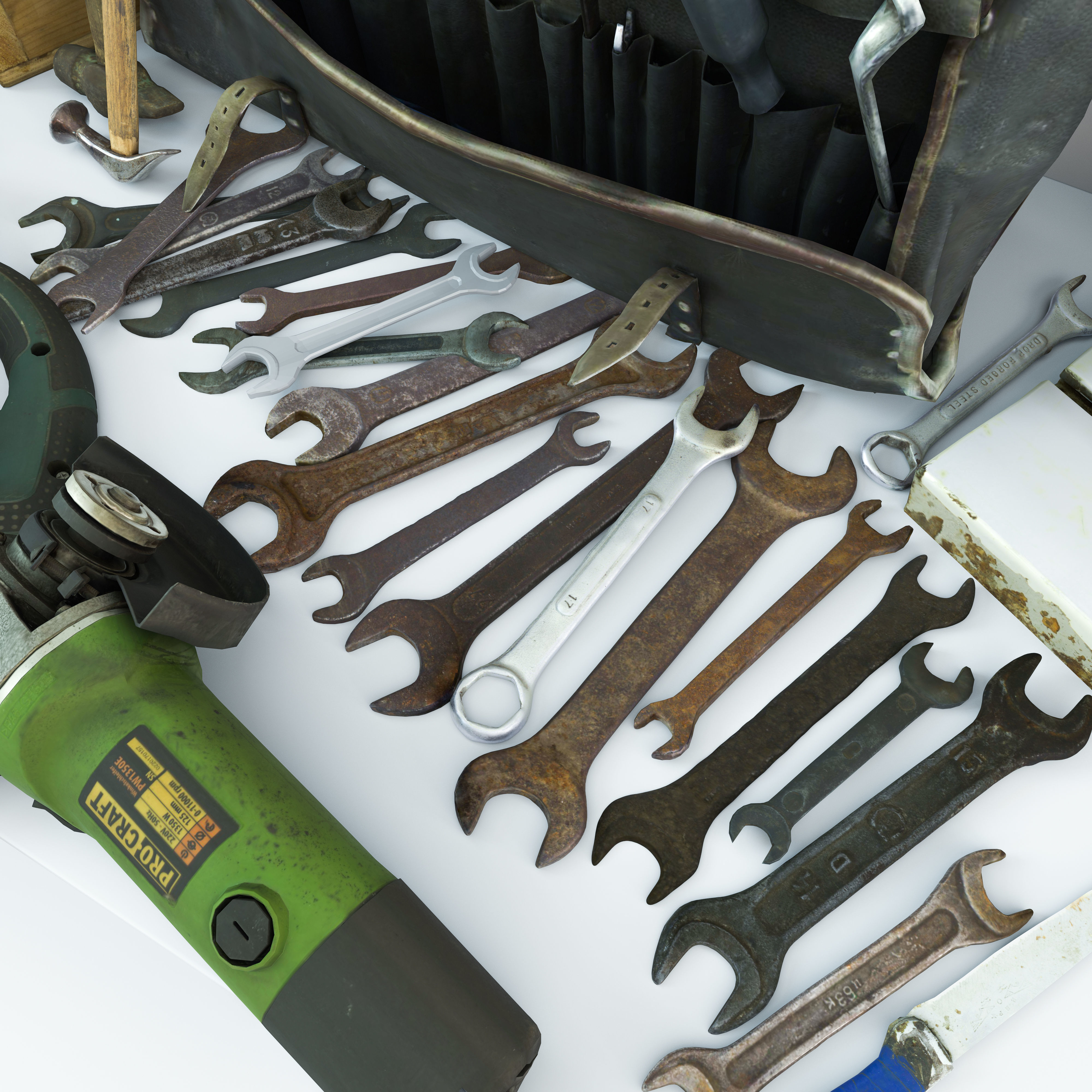 Collection old tools PBR 3D model_17