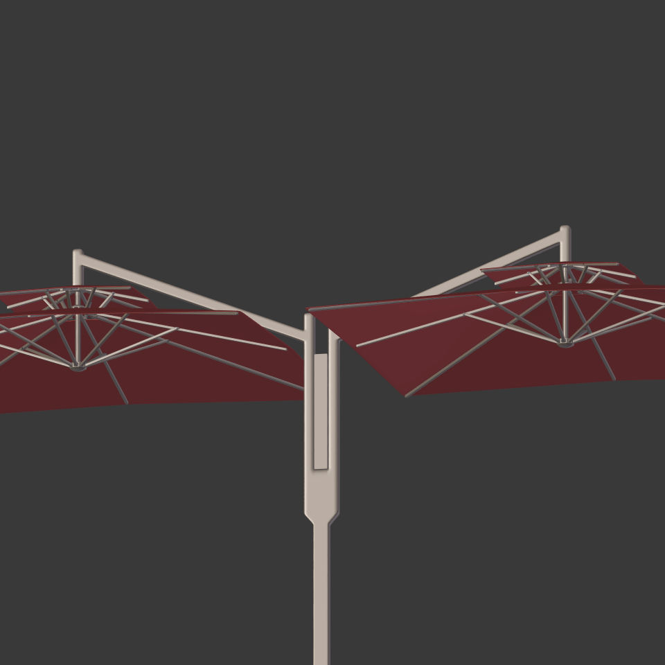Double Patio Umbrella Low-poly 3D model_19