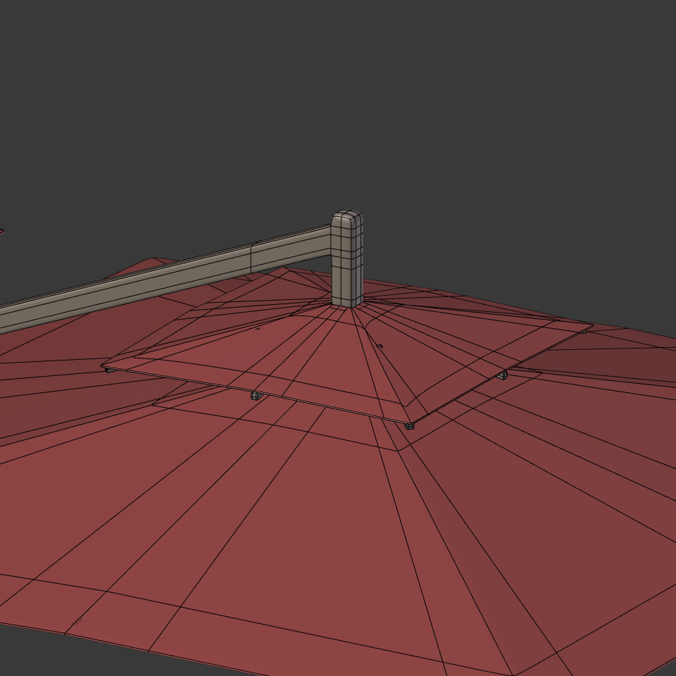Double Patio Umbrella Low-poly 3D model_14