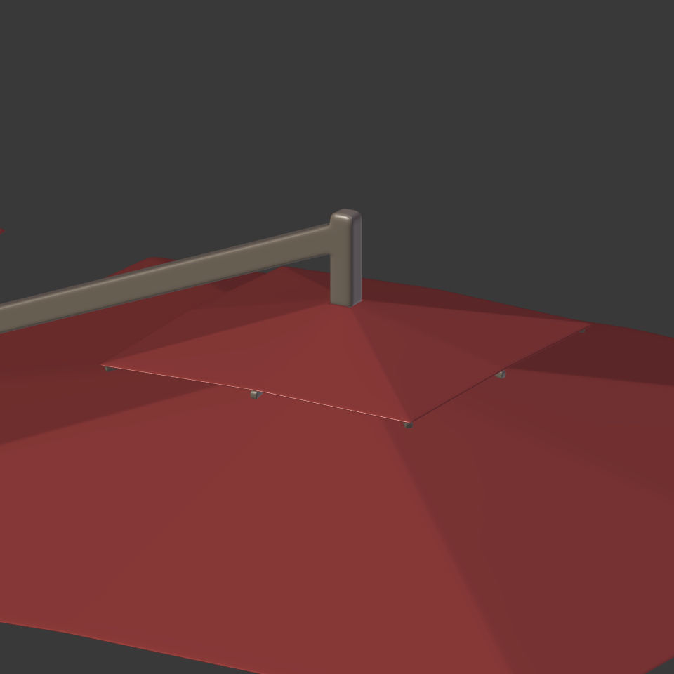 Double Patio Umbrella Low-poly 3D model_13