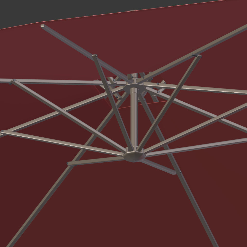 Double Patio Umbrella Low-poly 3D model_15