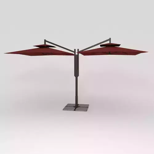 Double Patio Umbrella Low-poly 3D model